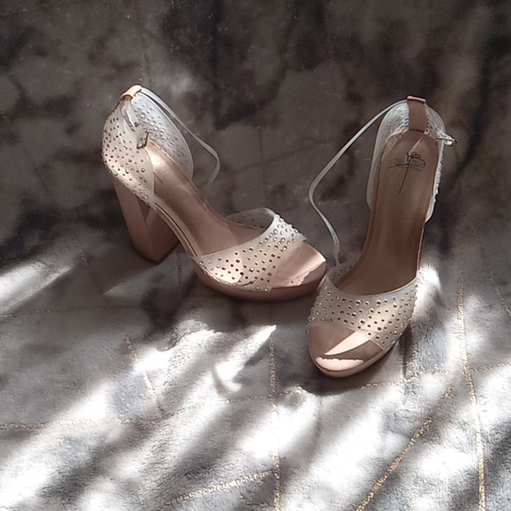 Nude w Rhinestones heels